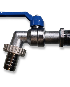 Ball valve w/hose nozzle 1"